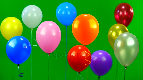 Palloncini Volanti Sullo Schermo Verde — Video Stock