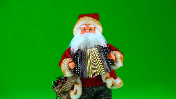 Santa Claus Odgrywa Instrument Muzyczny Zielony Ekran — Wideo stockowe