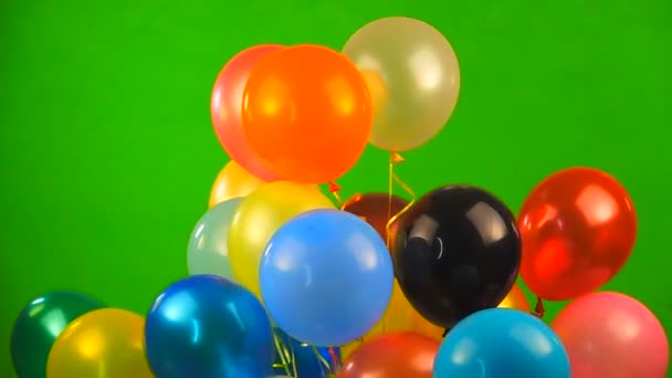 Latające Balony Zielony Ekran — Wideo stockowe