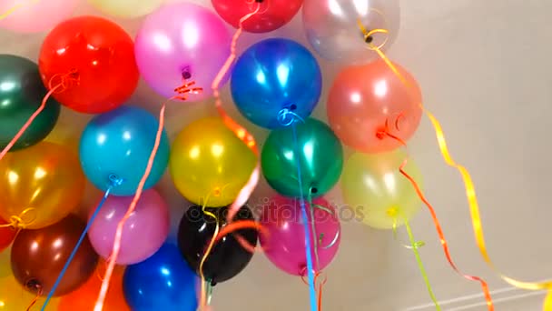 Gel Balloons Weighing Ceiling Holiday — Stock Video