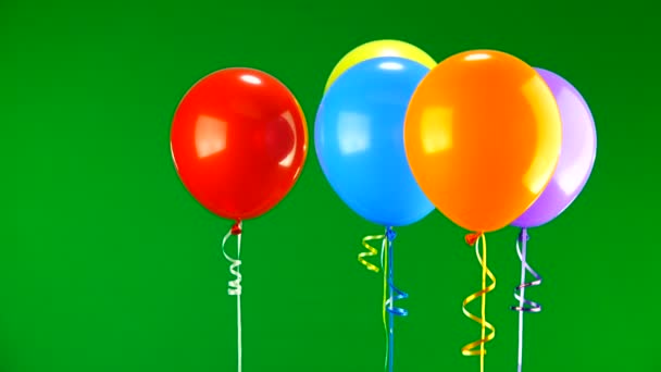 Flying Balloons Green Screen — Stock Video