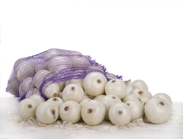 Bolsa de cebolla blanca — Foto de Stock