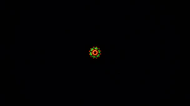 黑色背景上的发光抽象轮 — 图库视频影像