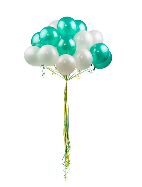 Beyaz ve yeşil balonlar — Stok fotoğraf