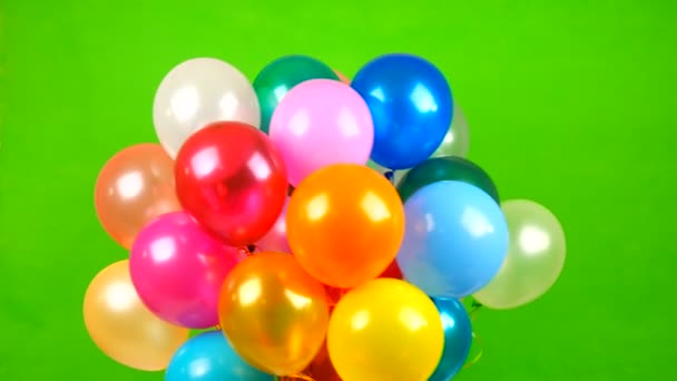 Flying Balloons Green Screen — Stock Video