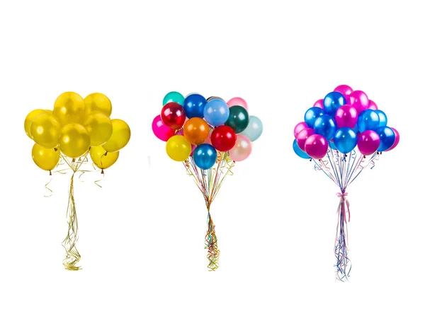 Collage color balloons on a white — Stock Photo, Image