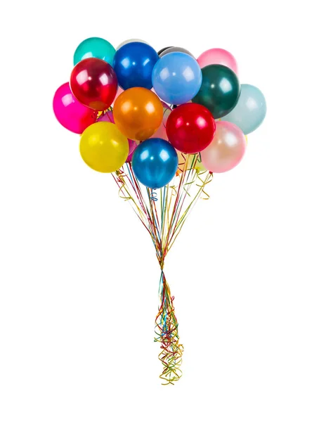 Balões a cores em um branco — Fotografia de Stock