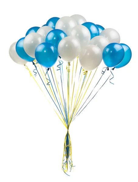 White and blue balloons — Stock Photo, Image