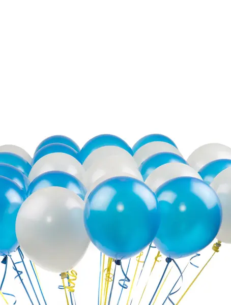 White and blue balloons — Stock Photo, Image