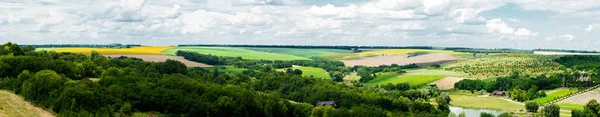 Panoramautsikt over omgivelsene til landsbyen Vodyaniki; Tsjerkasy-regionen; Ukraina – stockfoto