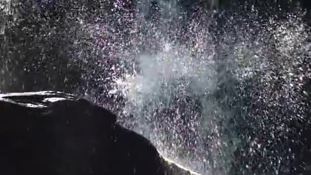 Шипот Водопад Межгорском Районе Закарпатской Области Украина Медленное Движение Воды — стоковое видео