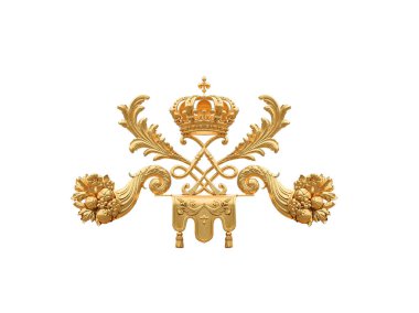 versailles Kalesi'ne izole altın taç.