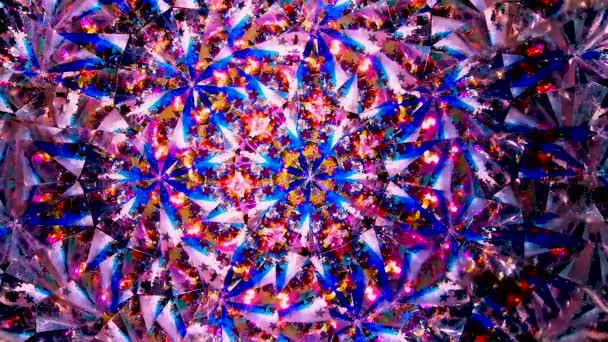 modèle. miroir naturel pour enfants Kaléidoscope de notre enfance. La vidéo est en mode macro à travers un miroir 