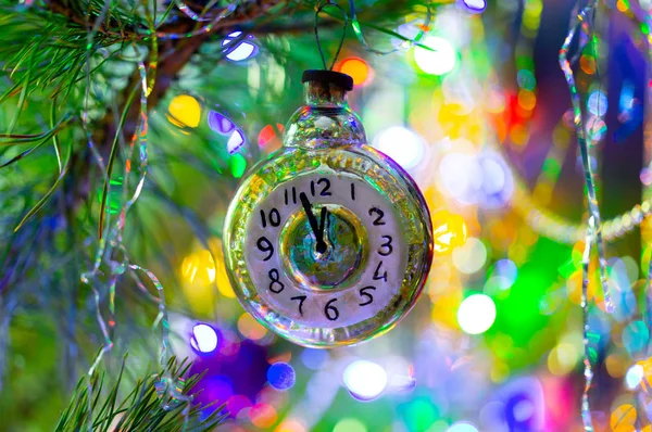 Old Christmas toy hanging on a Christmas tree. — Stock Photo, Image