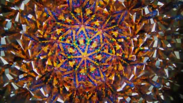 Patroon Natuurlijke Kinderspiegel Kaleidoscoop Uit Onze Kindertijd Beelden Zijn Macro — Stockvideo