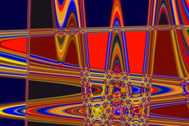 Mavi arkaplandaki çok renkli çizgileri özetle.