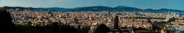 Panoramiczny Widok Barcelonę Port Góry Katalonia Hiszpania — Zdjęcie stockowe