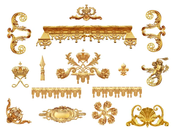 Goldenes Isoliertes Detail Des Zaunes Von Schloss Versailles Frankreich — Stockfoto