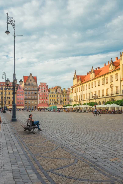 2018 Wroclaw Market Square Poland Old Historic House — 스톡 사진