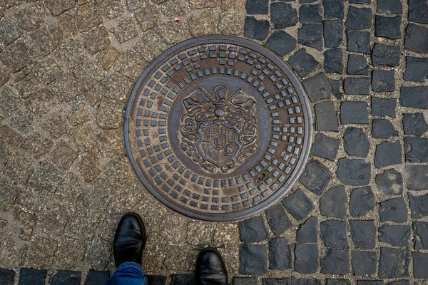 Kanalizasyon Kapağı Wroclaw Polonya — Stok fotoğraf