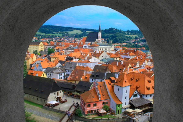 Вид Чески Крумлов Наследие Юнеско Окна Дворца Чехия — стоковое фото