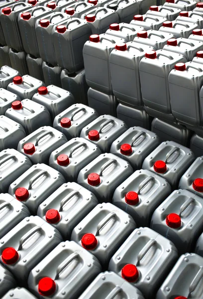 Kunststoffbehälter Für Motoröl Isoliert Auf Weißem Hintergrund — Stockfoto