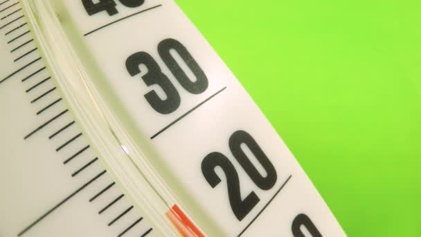 Snelle Opwarming Thermometer Stijgt Van Tot Graden — Stockvideo