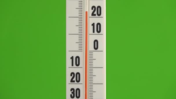 Gyors Lehűlés Hőmérő Fokos Hőmérsékletről Csökken — Stock videók