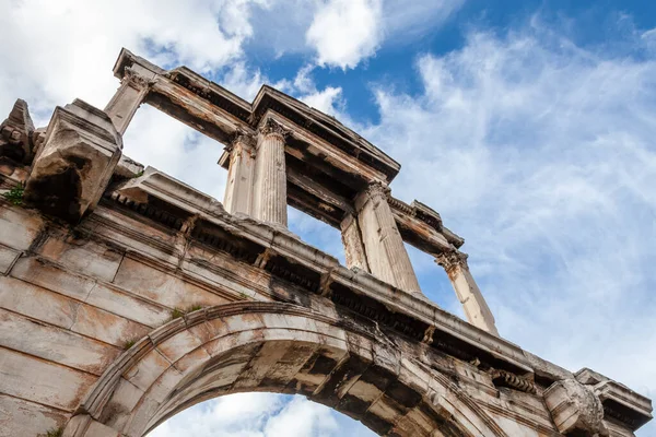Antika Mimarinin Ayrıntıları Hadrian Kemeri Perspektifte Yunanistan Atina — Stok fotoğraf