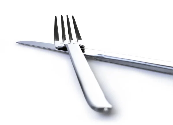 Knife and fork, isolated — Stock Photo, Image