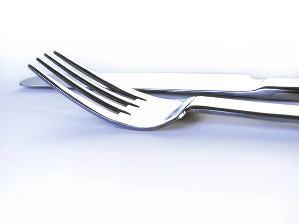 Knife and fork, isolated — Stock Photo, Image