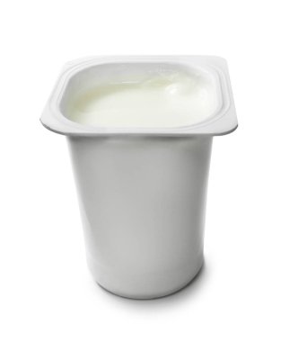 Beyaz yoğurt pot, izole