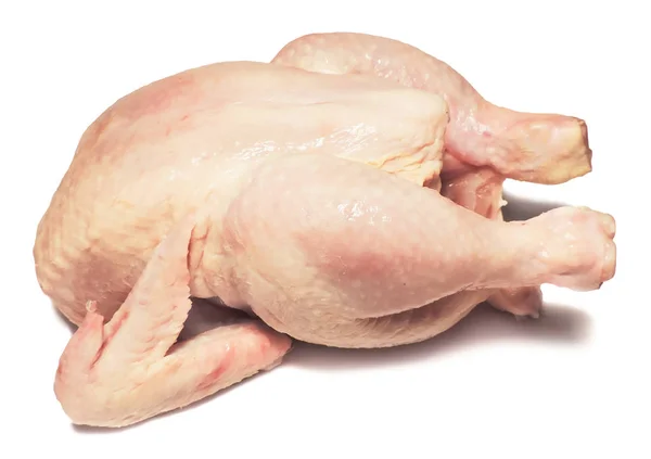 Pollo crudo, aislado en blanco — Foto de Stock