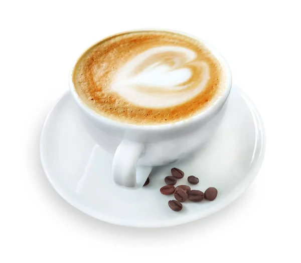 Beyaz fincan kahve, izole — Stok fotoğraf