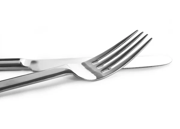 Knife and fork, isolated — Stock Photo, Image