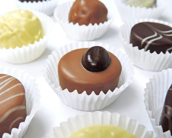 Cioccolatini o deliziosi tartufi di cioccolato — Foto Stock