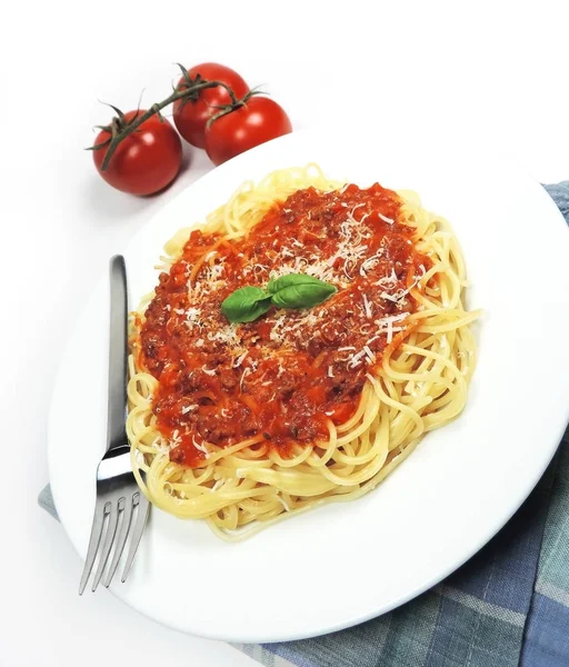 Espaguete bolonhesa, close-up sho — Fotografia de Stock