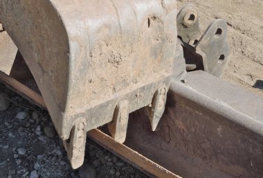 ekskavatör kürek, yakın çekim