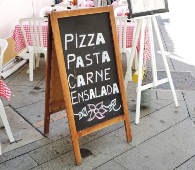 Blackboard bir restoranda