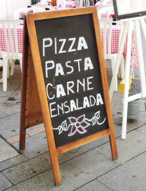 Blackboard bir restoranda