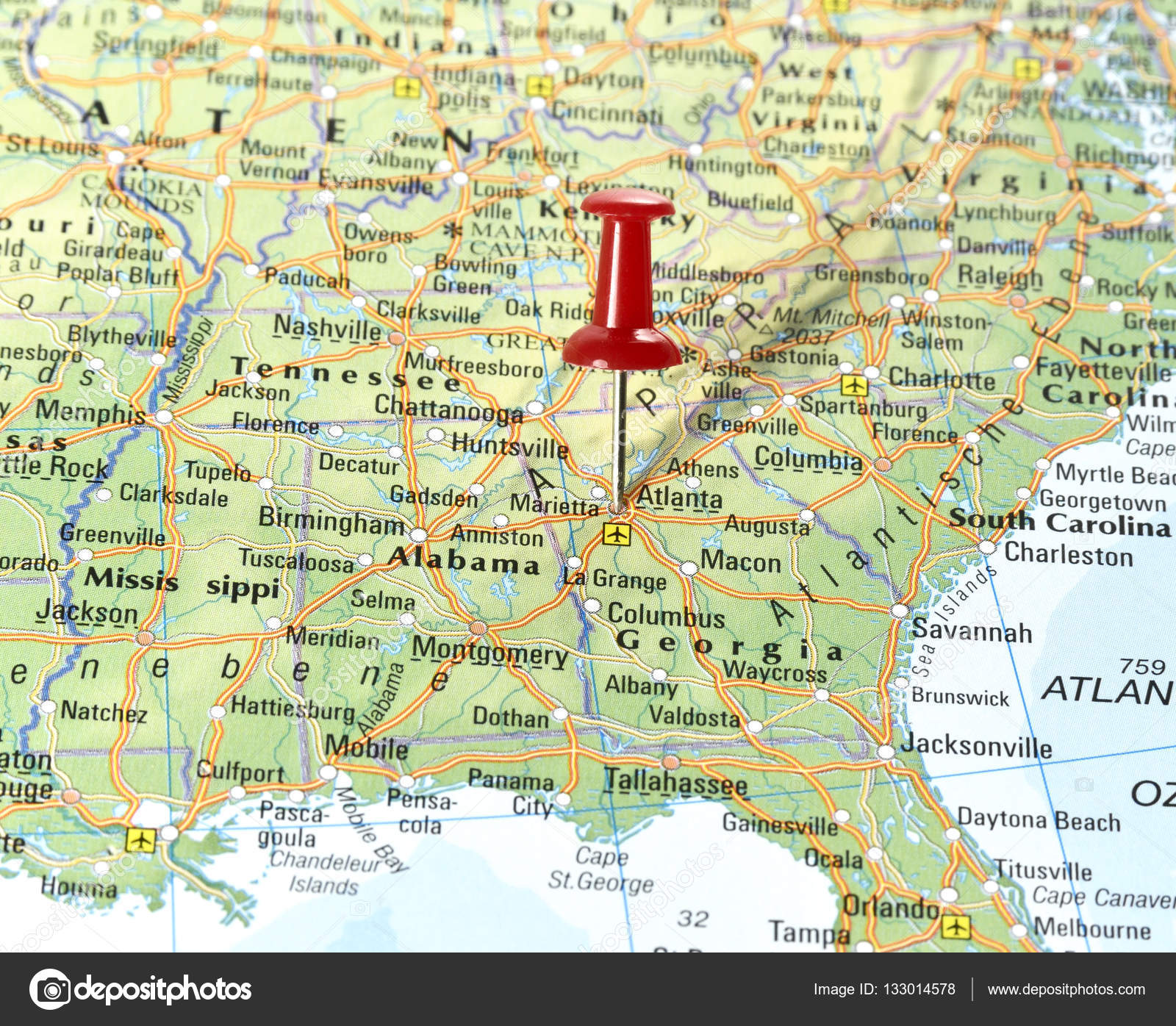 Atlanta On Us Map 