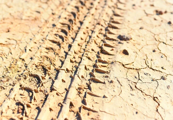 Hjulspår på sand — Stockfoto