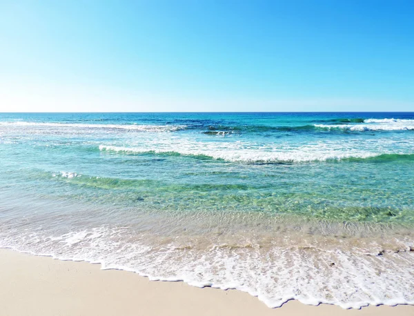 Trópusi strand jelenet, türkizkék vízzel — Stock Fotó