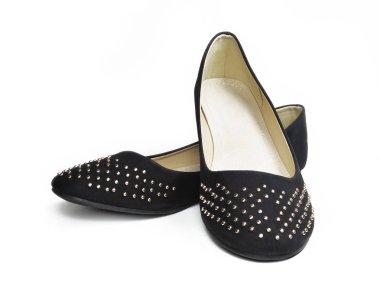 Altın uygulamaları ile zarif düz ayakkabı