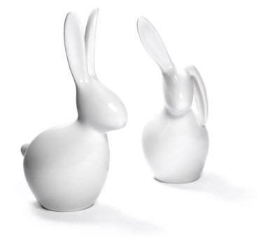 Paskalya dekorasyonu, porselen tavşanlar