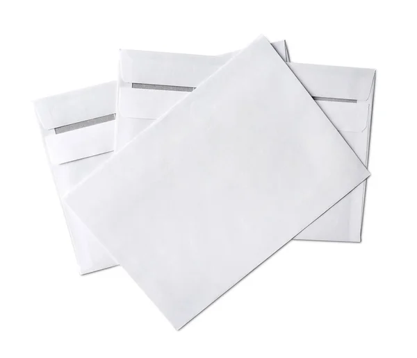 Білі конверти з пробілом для копіювання — стокове фото