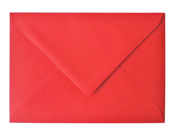 Envelope vermelho, isolado em branco — Fotografia de Stock