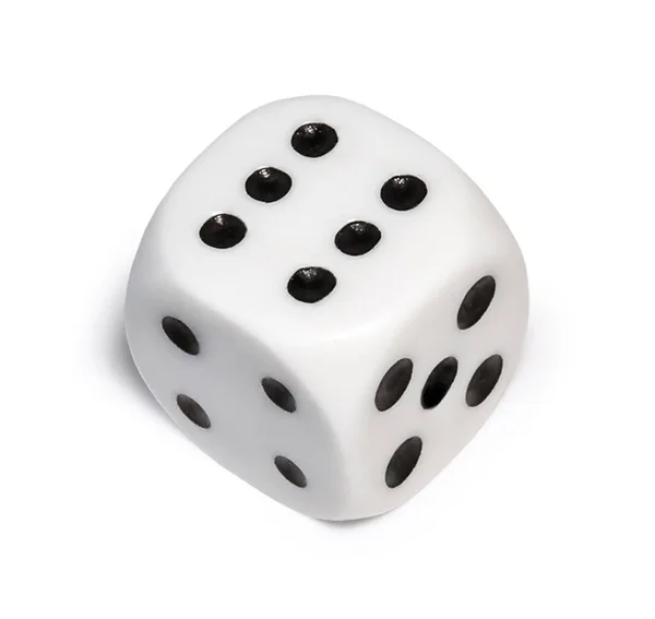 Dice with number six, isolated — Stock Photo, Image