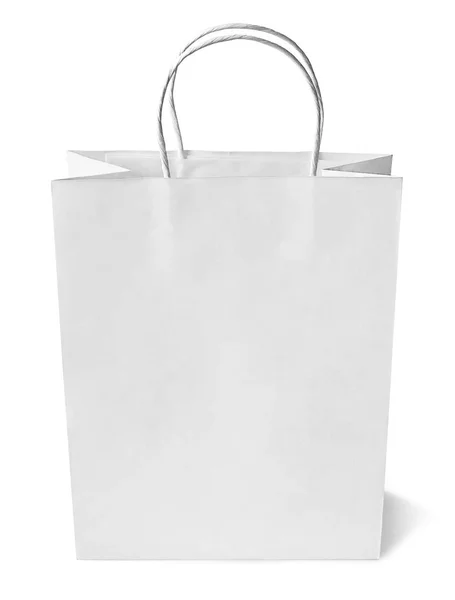 Bolsa de papel de color blanco, aislada — Foto de Stock