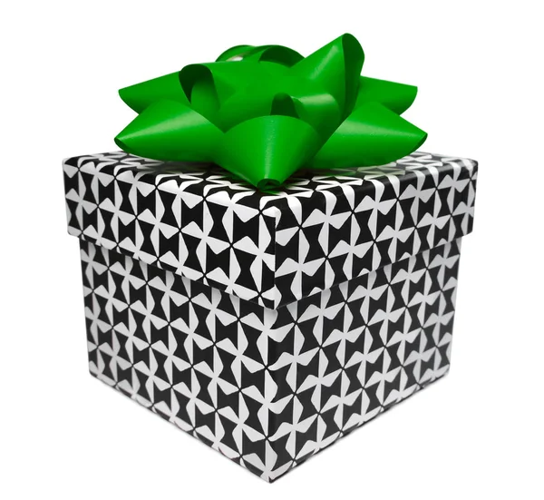 Подарункова коробка чорно-білого кольору — стокове фото